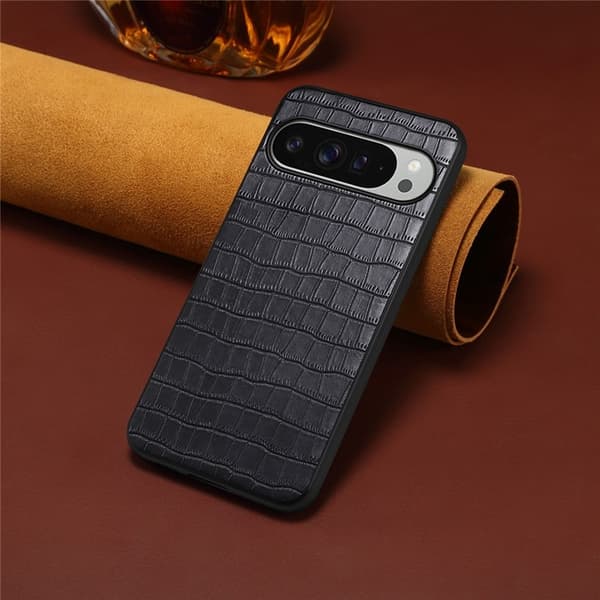 Mobilskal till Google Pixel 10 Pro XL Crocodile Texture - Svart Svart