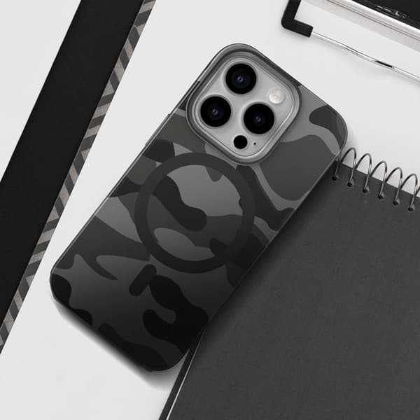 Forcell Telefontaske til Galaxy S25 Plus Magsafe Levels - Sort Camo Black