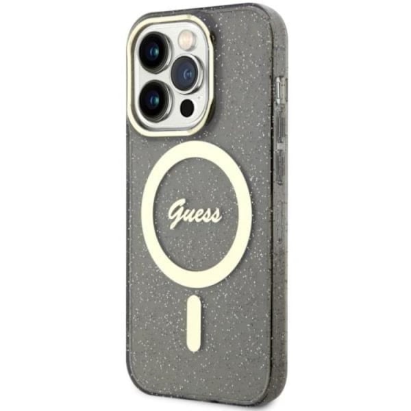 Guess iPhone 11/XR Mobilskal Magsafe Glitter Guld - Svart Svart