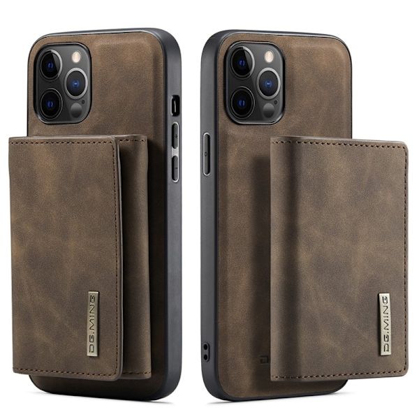 DG.MING M1 Series Plånboksfodral Konstläder för iPhone 13 Pro - Brun