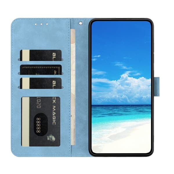Samsung Galaxy S26 Edge Plånboksfodral Konstläder Ställ - Ljusblå