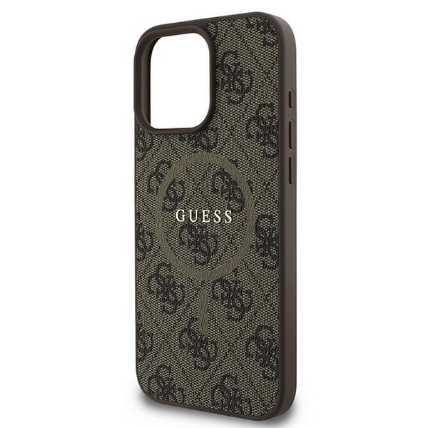 Guess Mobilskal till iPhone 16 Pro 6.3 MagSafe 4G Ring Classic Logo - Brun
