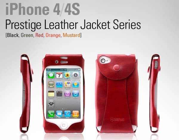 Zenus Leather Jacket väska  till Apple iPhone 4S / 4  (Mustard) Gul