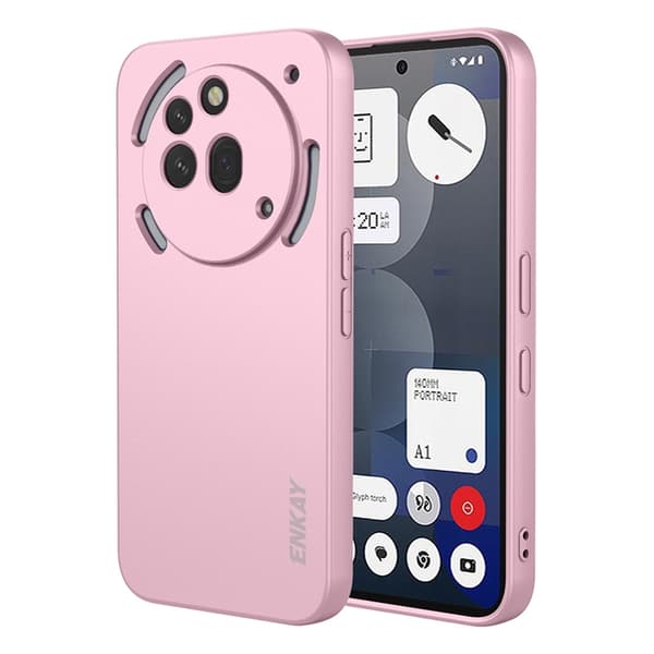 ENKAY Mobilskal till Nothing Phone (3a) Pro Straight Edge Silikon Rosa