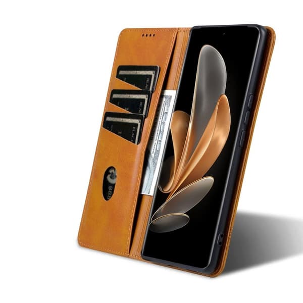 AZNS Xiaomi 14 Ultra Plånboksfodral Konstläder - Brun