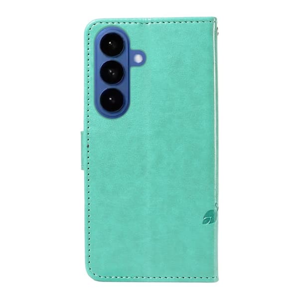 ABEEL Samsung Galaxy S26 Plus Plånboksfodral Konstläder Blommönster - Grön