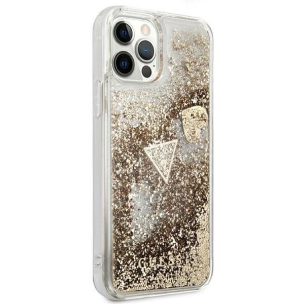 Guess iPhone 12/12 Pro Skal Glitter Charms - Guld