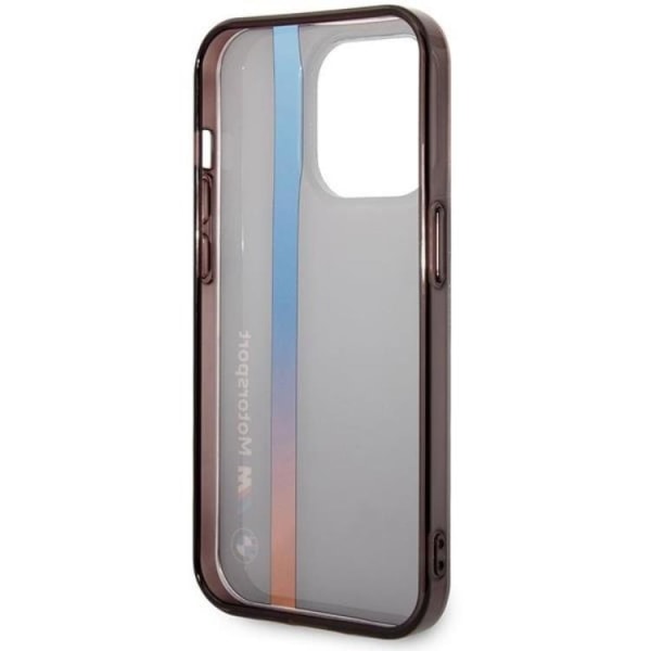 BMW iPhone 14 Pro Max Mobilskal IML Tricolor Stripe - Svart