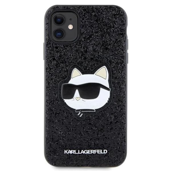 Karl Lagerfeld iPhone 11/XR Mobilskal Glitter Choupette Patch Svart