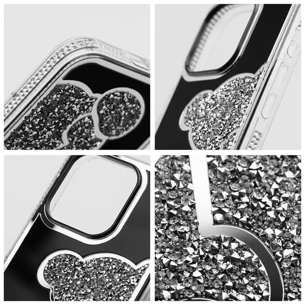 Telefontaske til iPhone 16 Pro Bamse - Sølv Silver