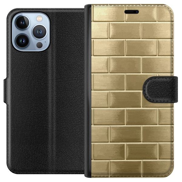 Plånboksfodral till Apple iPhone 13 Pro Max med Gyllene Murstenar