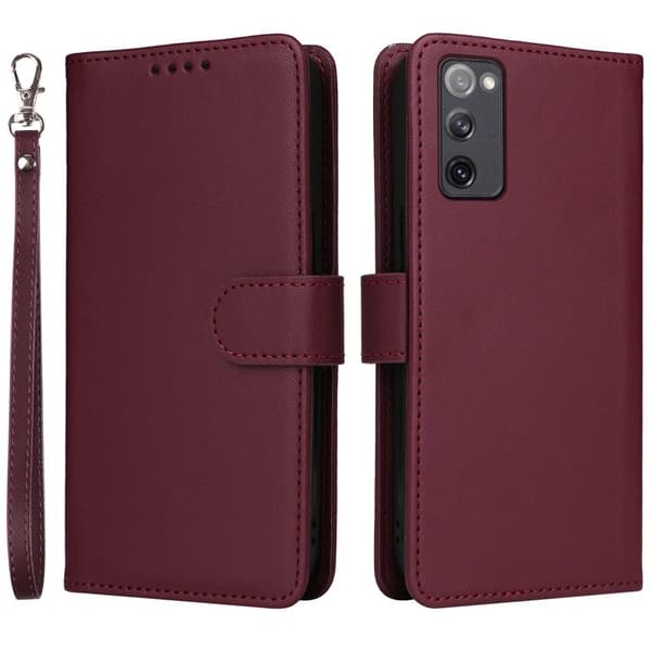 BETOPNICE Samsung Galaxy S20 FE Plånboksfodral Konstläder - Vinröd