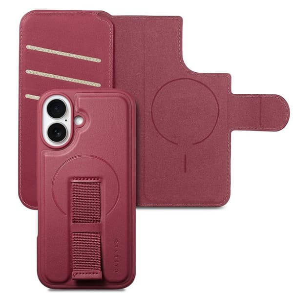 CASENEO iPhone 17 Plånboksfodral RFID Blocking Konstläder - Röd