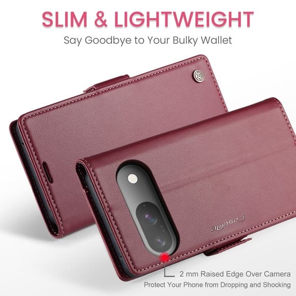 CASEME Plånboksfodral Konstläder för Google Pixel 10 Pro/10/9 Pro - Röd