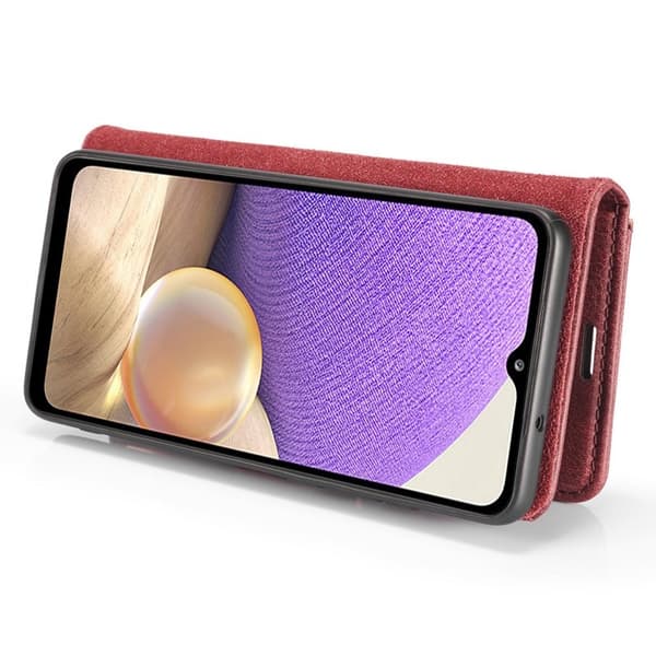 DG.MING Samsung Galaxy A32 5G Plånboksfodral Äkta Läder Detachable Röd
