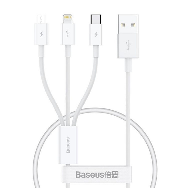 Baseus 3in1 USB-A till USB-C, Lightning, microUSB kabel 0.5m