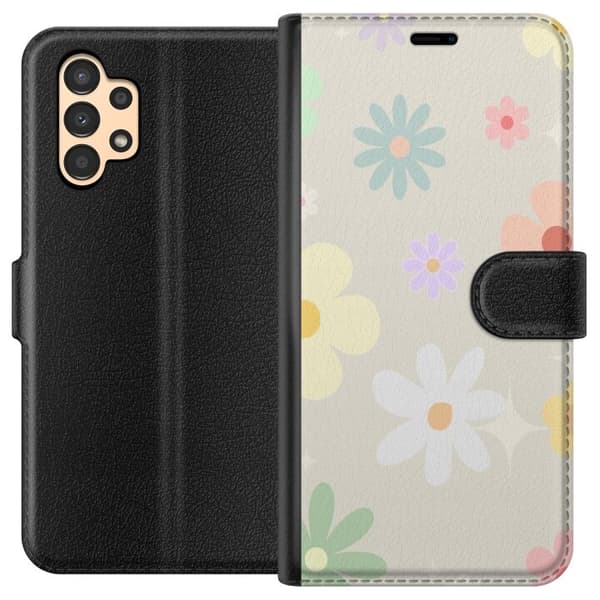 Plånboksfodral till Samsung Galaxy A13 med fejdande blommor