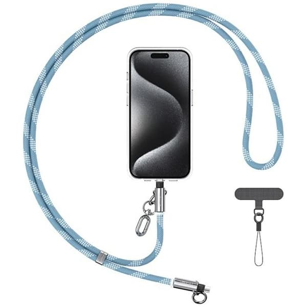 USAMS USB-C Till Lightning Kabel 1.2m Lanyard - Blå Blå