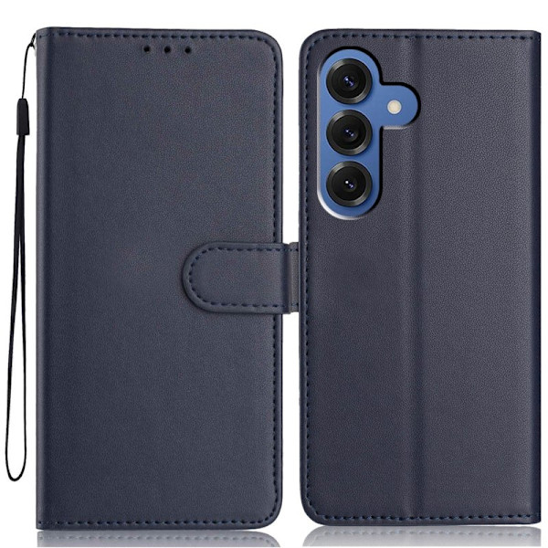 Samsung Galaxy S26 Plus Plånboksfodral Konstläder Med Rem Ställbart - Blå