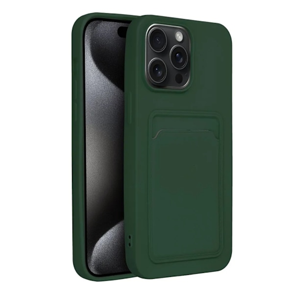 iPhone 15 Pro Mobilskal Korthållare - Grön