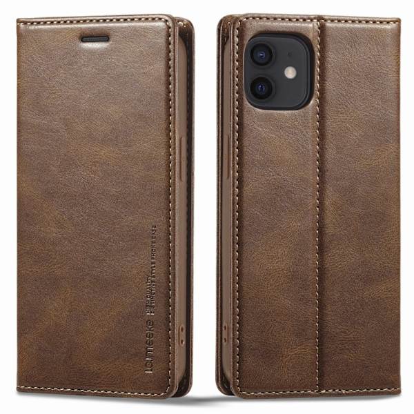 LC.IMEEKE iPhone 11 Plånboksfodral Konstläder - Brun