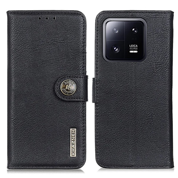 KHAZNEH Xiaomi 13 Plånboksfodral Cowhide - Svart Svart