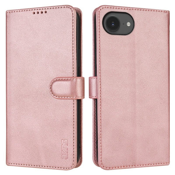AZNS iPhone 16e Plånboksfodral Konstläder - Roséguld