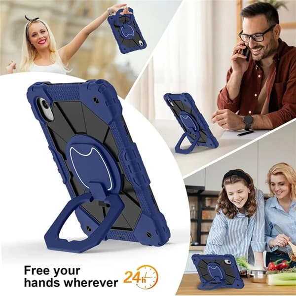 Lenovo M11/Idea Tab Mobilskal Silikon Kickstand - Blå/Svart Svart