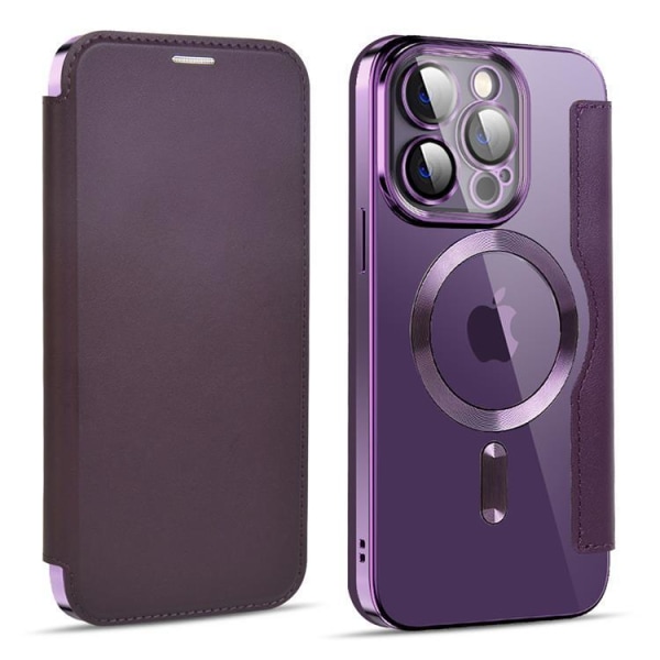 iPhone 11 Pro Max Magsafe lompakkokotelo RFID Flip - violetti