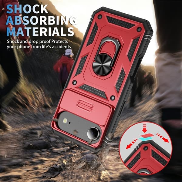Mobilskal till iPhone Air Slide Camshield Kickstand - Röd Röd