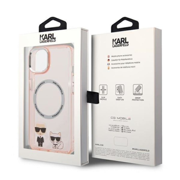 Karl Lagerfeld iPhone 14 Plus -kotelo Magsafe Karl & Choupette Alum