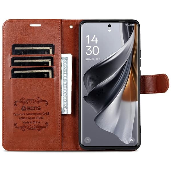 AZNS Samsung Galaxy A56 Plånboksfodral Anti-Scratch Konstläder - Brun