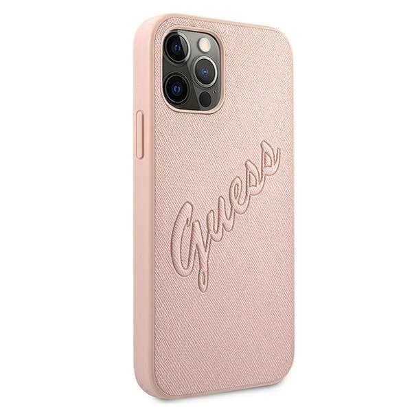 Guess iPhone 12 Pro Max Skal Saffiano Vintage - Rosa Pink