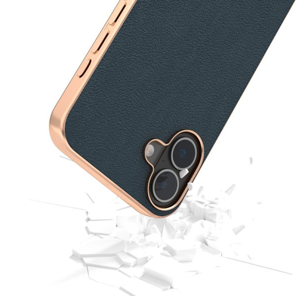 ABEEL Mobilskal till iPhone 16 Plus Electroplating Äkta Läder Grön