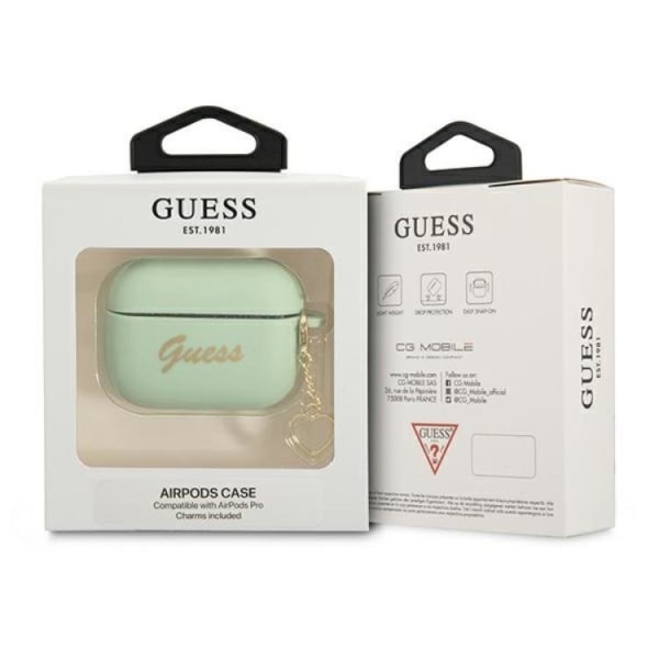 Guess AirPods Pro Skal Silicone Charm Heart Collection - Grön