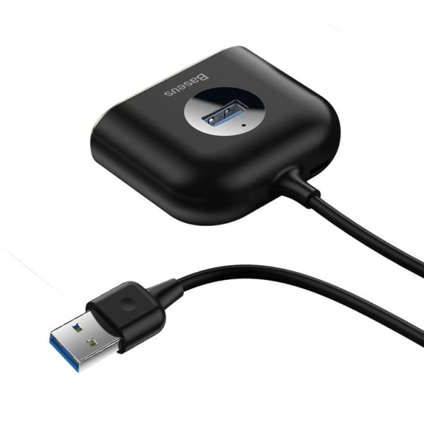 Baseus Square round 4 i 1 USB HUB-adapter - Sort