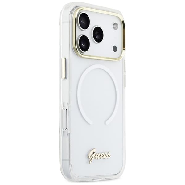 Guess Mobilskal Til iPhone Air MagSafe IML Gradient Script Metal - Hvid Vit
