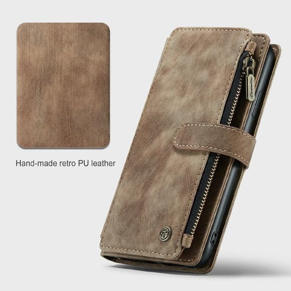 CASEME Konstläder Plånboksfodral för iPhone 11 Pro Max med Rem - Brun