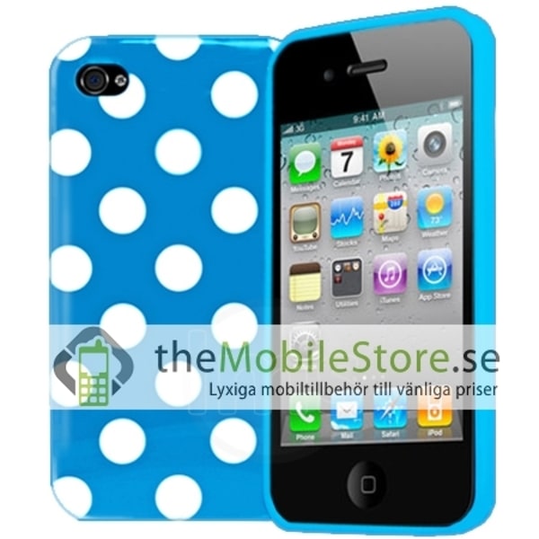 Polka Dots flexiCase skal till iPhone 4 / 4S (Bl)