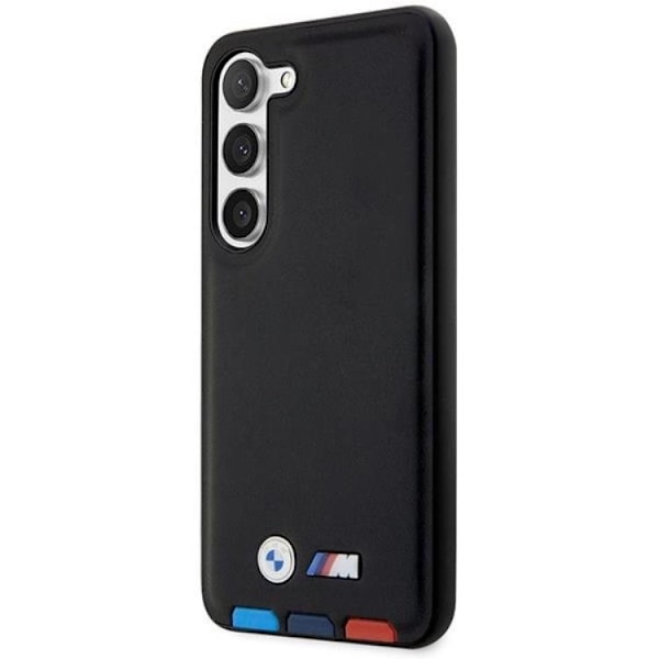 BMW Galaxy S23 Plus Skal Läder Stamp Tricolor - Svart Svart