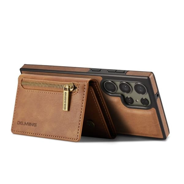DG.MING M5 Series Samsung Galaxy S24 Plånboksfodral Konstläder Brun