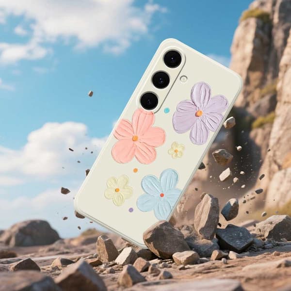Mobilskal för Samsung Galaxy S26 Plus Blommönster TPU - Beige