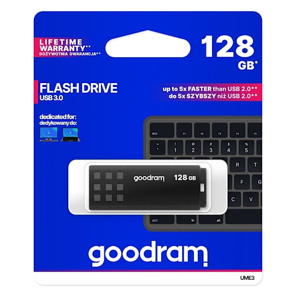 Goodram USB-minne UME3 128GB USB 3.0 Svart