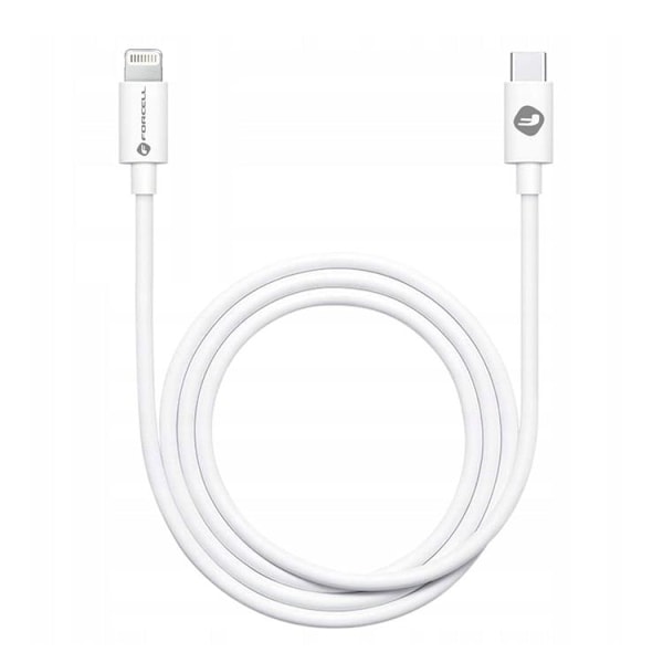 Forcell USB-C till Lightning kabel PD 20W 1m - Vit