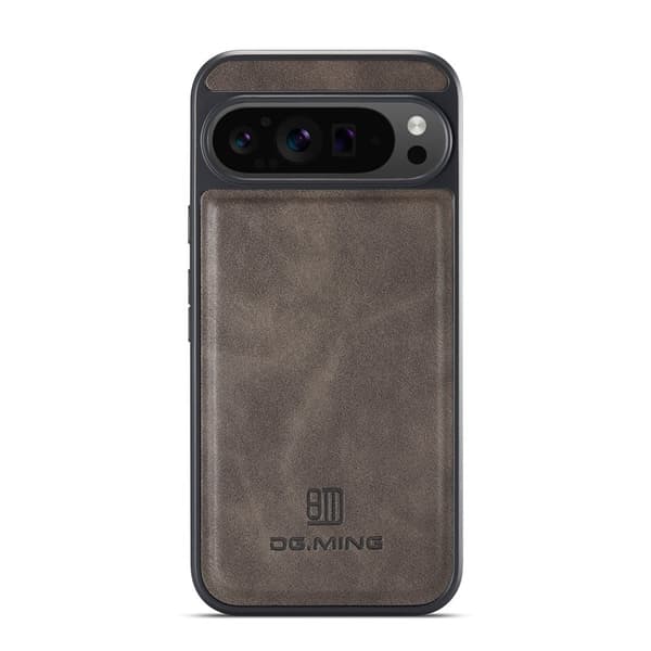 DG.MING Mobilskal till Google Pixel 9 Pro XL Anti-Drop Läder Brun