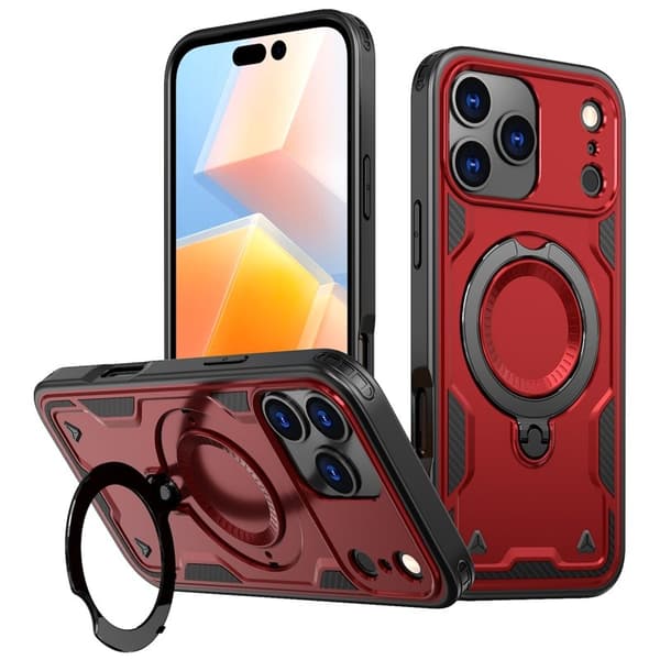 Mobilskal till iPhone 17 Pro Max Plast Militärt Skydd - Röd