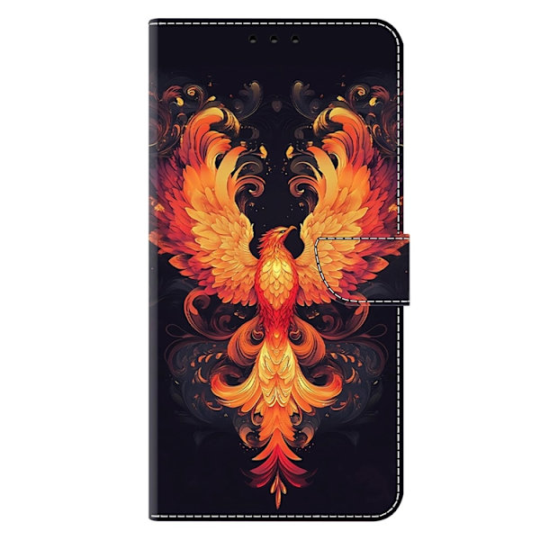 Galaxy A17 5G Konstläder Plånboksfodral Pattern Printing - Flame Bird Orange