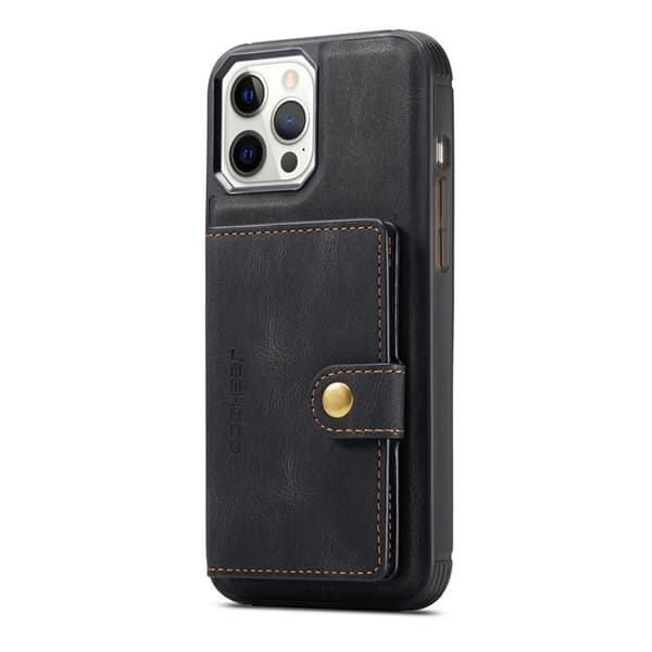 JEEHOOD Detachable Magnetiskt Plånboksfodral i TPU för iPhone 12 Pro - Svart