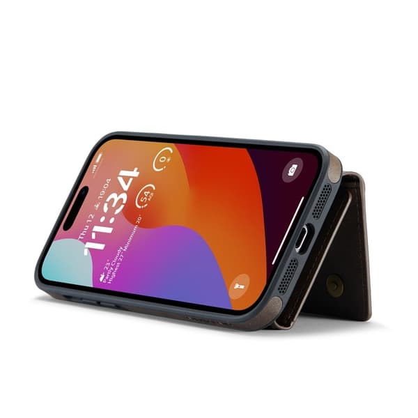 DG.MING M5 Series Mobilskal till iPhone 16 Pro Max Magnetiskt Konstläder Brun