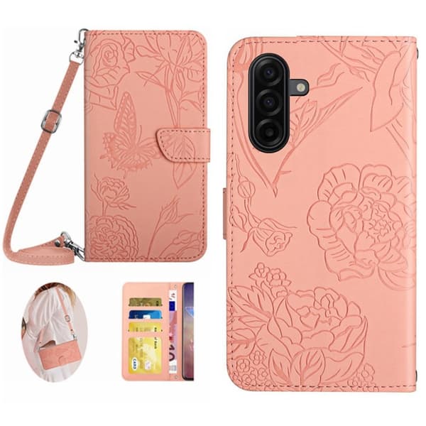 Samsung Galaxy S26 Pro Skal Med Blomtryck Konstläder - Rosa